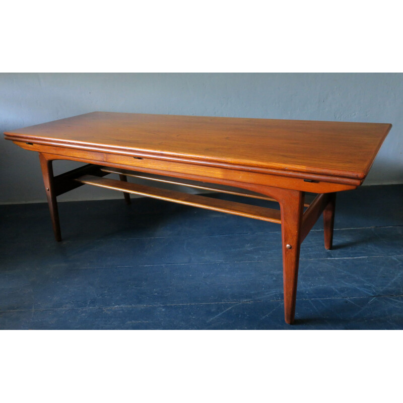 Grande table vintage élévatrice métamorphique Kai Kristiansen 1960