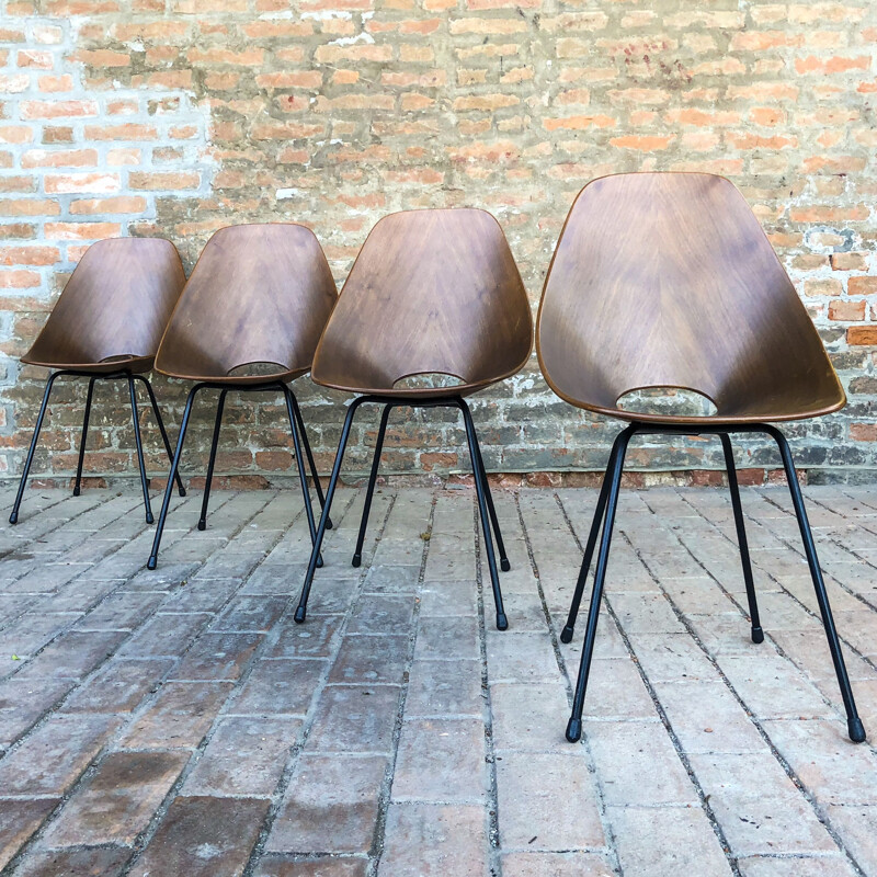 Set da pranzo d'epoca in teak Medea decorato da Vittorio Nobili per Fratelli Tagliabue, 1956