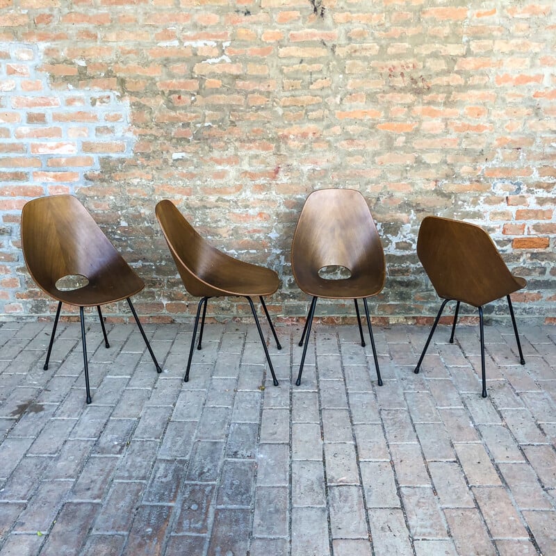 Set da pranzo d'epoca in teak Medea decorato da Vittorio Nobili per Fratelli Tagliabue, 1956