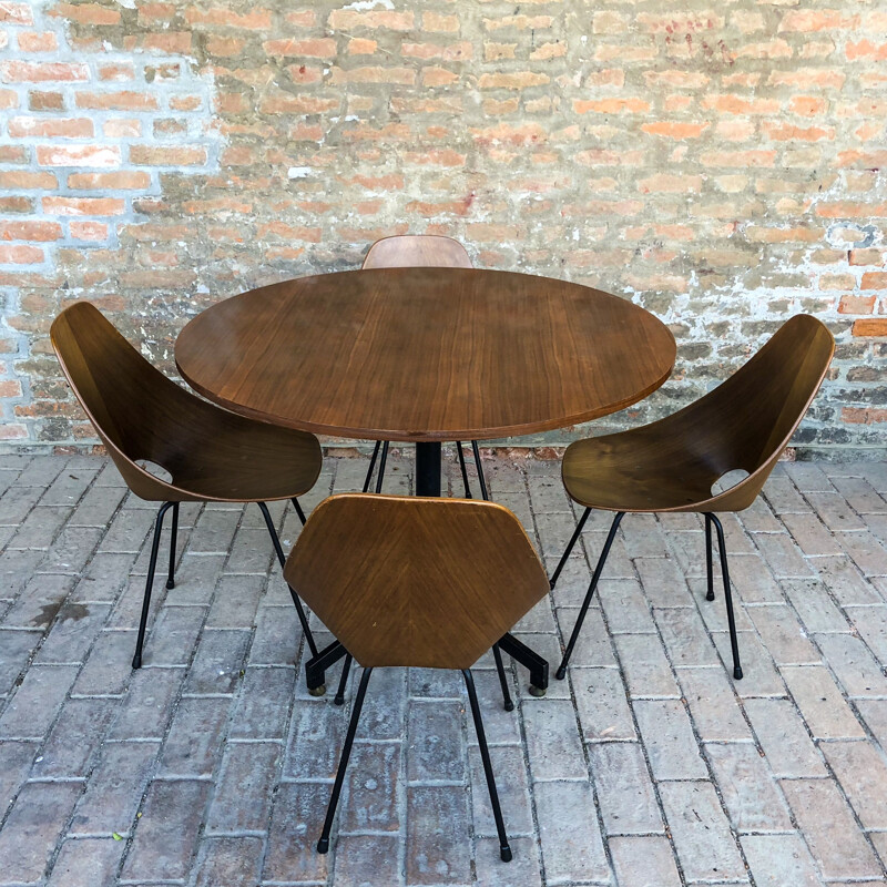 Conjunto de jantar Medea vintage teak decorado por Vittorio Nobili para Fratelli Tagliabue, 1956