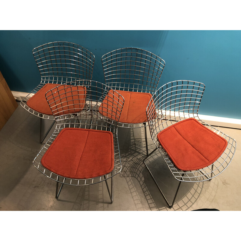 Lot of 4 vintage side chairs by Harry Bertoia for Knoll