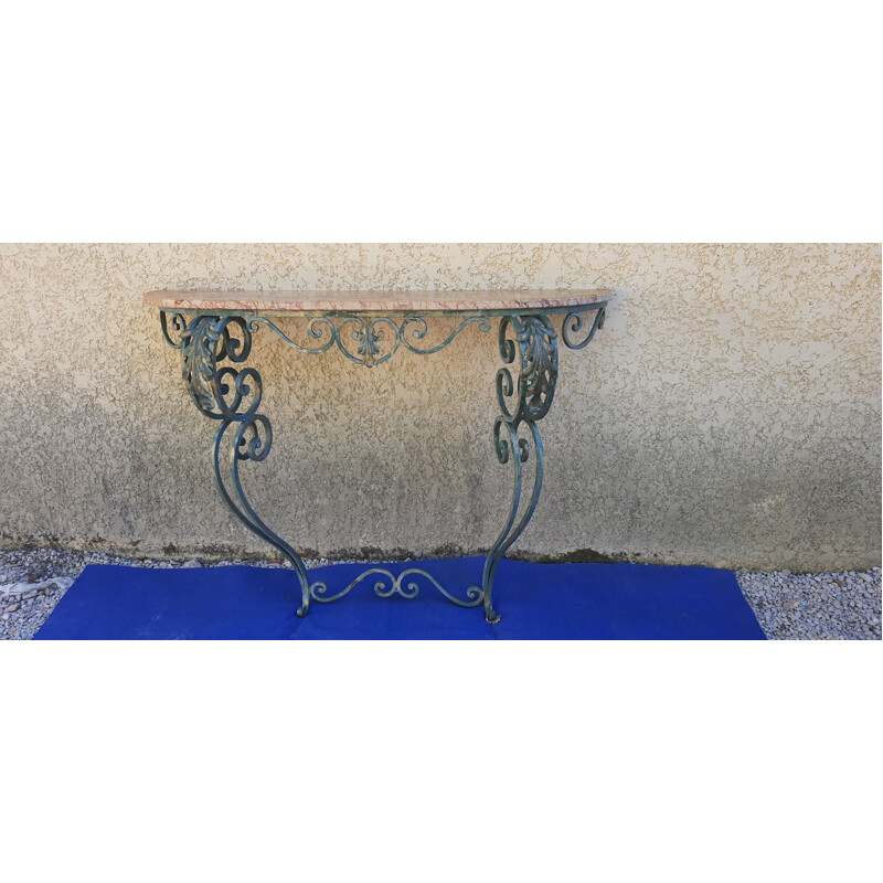 Vintage wrought iron console 