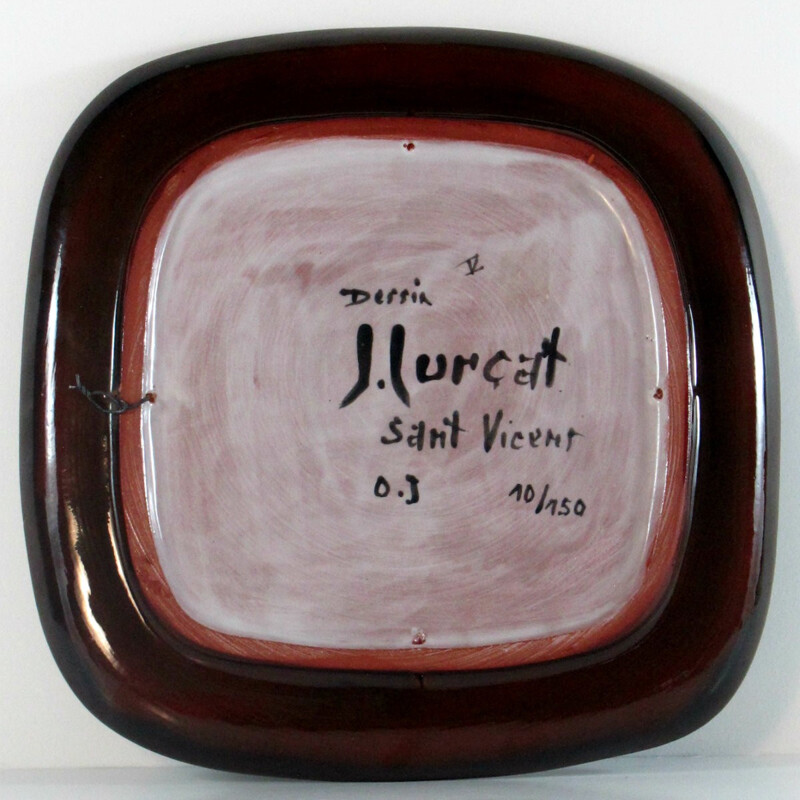 Black ceramic dish, Jean LURÇAT - 1950s 