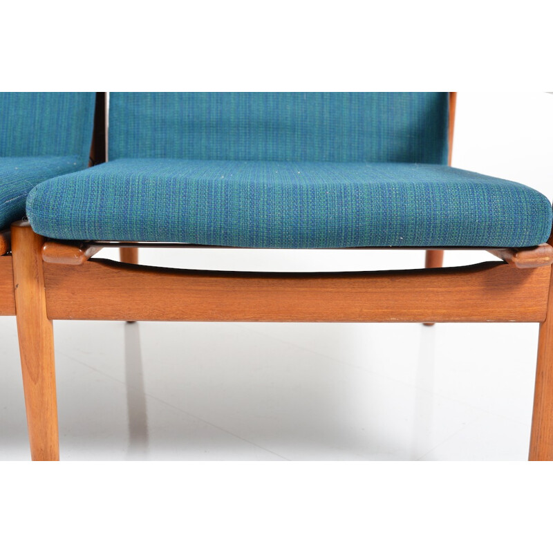 Glostrup mid-century three-seater sofa in teak, Grete JALK - 1960s