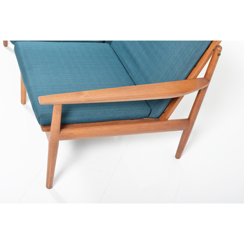 Glostrup mid-century three-seater sofa in teak, Grete JALK - 1960s