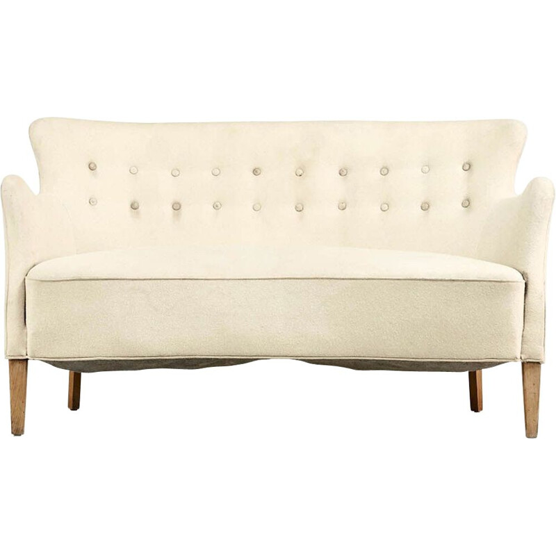 Vintage concave bench Frits Henningsen Denmark, C.1940.