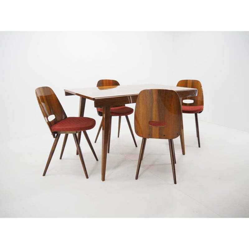 Vintage Dining Room Set  Chairs and Dining Table, Tatra Pravenec, 1960s