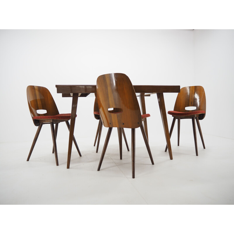 Vintage Dining Room Set  Chairs and Dining Table, Tatra Pravenec, 1960s