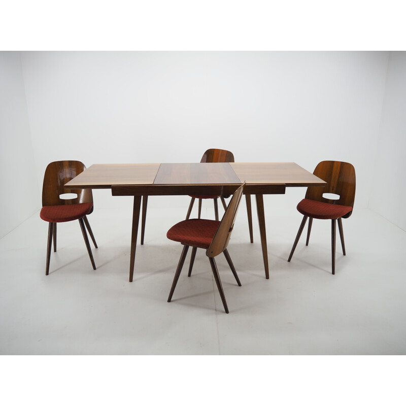 Vintage Dining Room Set  Chairs and Dining Table, Tatra Pravenec, 1960s