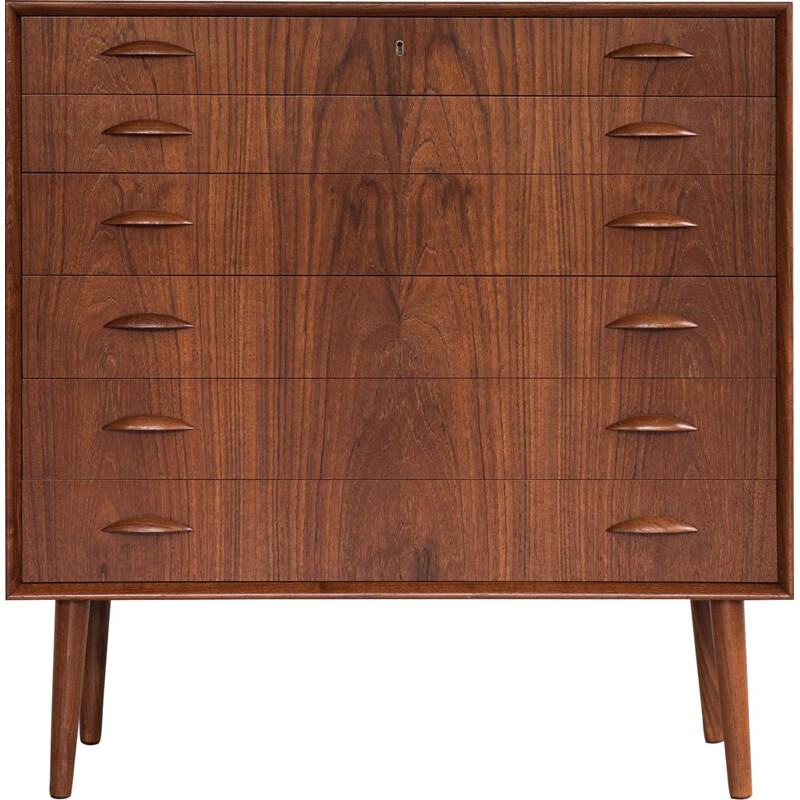 Midcentury  chest of 6 drawers by Johannes Sorth for Nexø Danish1960s