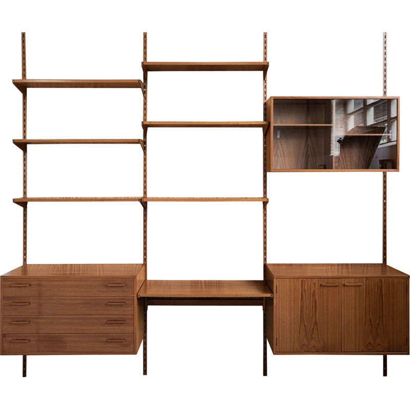 Midcentury wall system in teak by Kai Kristiansen for FM Denmark 1960s