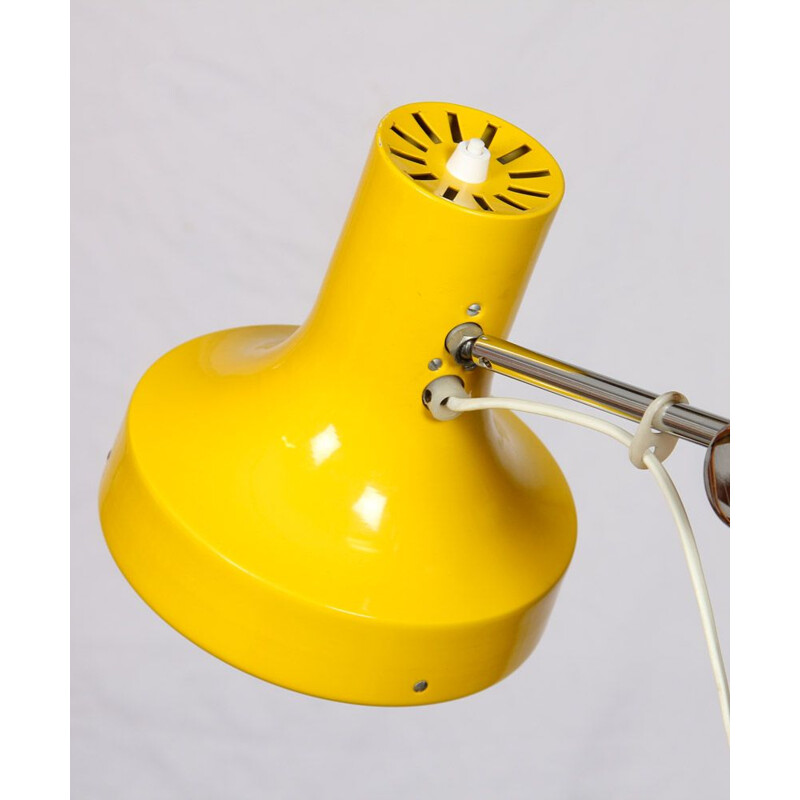 Vintage yellow floor lamp by Josef Hurka for Napako, 1970