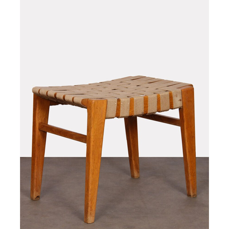 Vintage wooden stool, Czech made, 1950