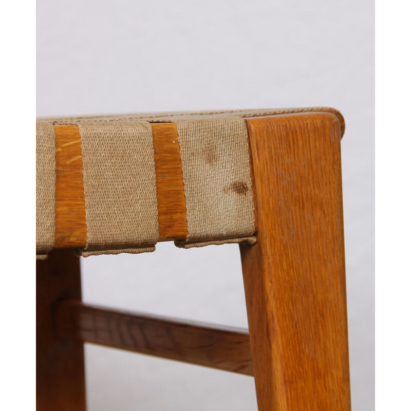 Tabouret vintage en bois, fabrication tchèque, 1950