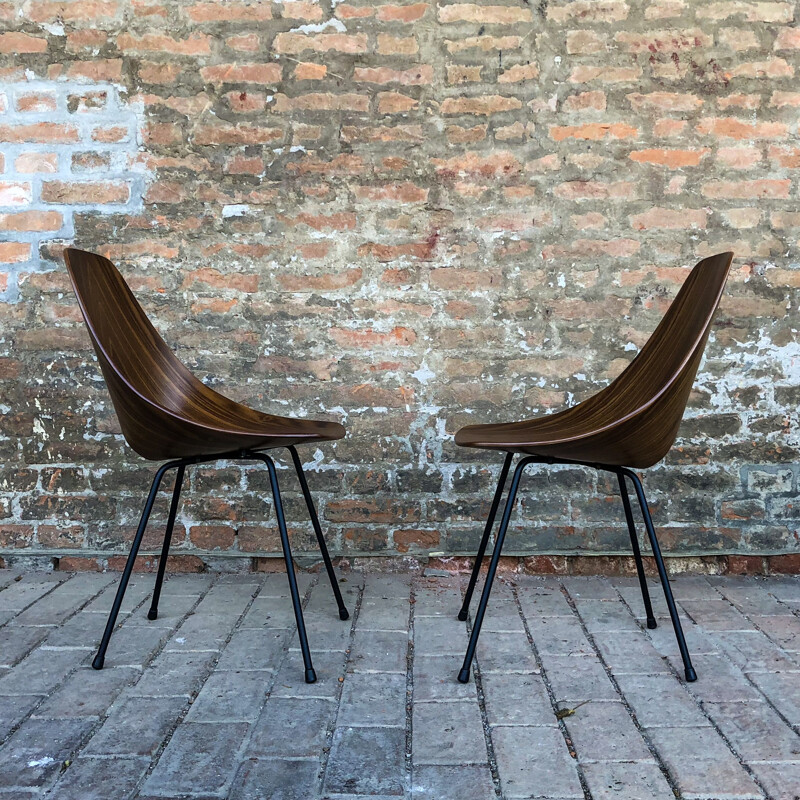 Mid-Century set of 6 Teak Medea Dining Chairs by Vittorio Nobili for Fratelli Tagliabue, 1956