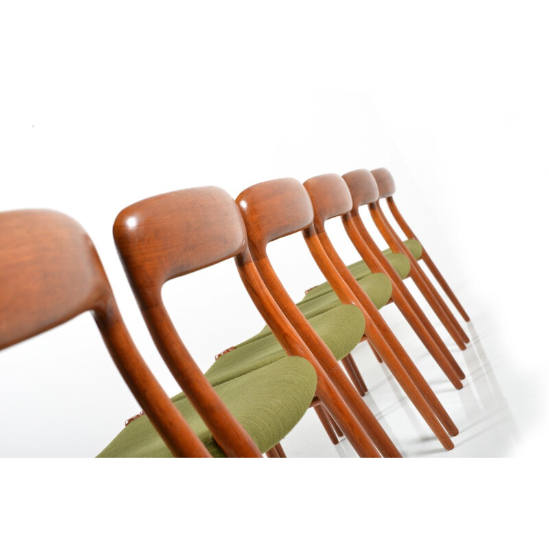 Set of J.L. Møllers Møbelfabrik 6 dining chairs, Niels O.MOLLER - 1960s