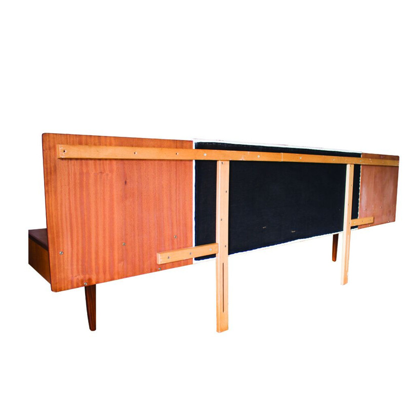 Mid Century Teak Headboard with 2 Floating Bedside tables by V B Wilkins, G Plan Fresco 1960s