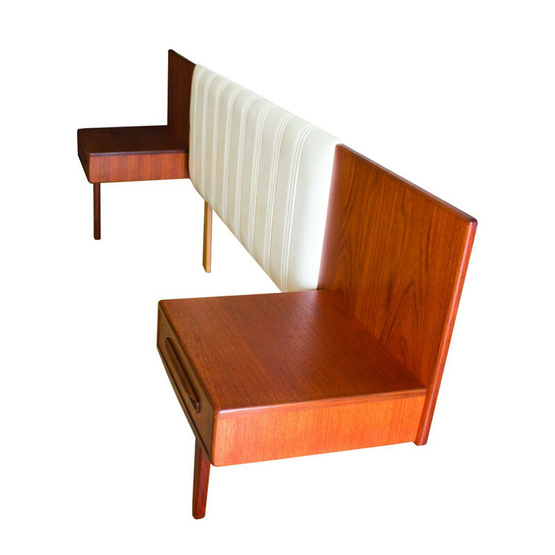 Mid Century Teak Headboard with 2 Floating Bedside tables by V B Wilkins, G Plan Fresco 1960s