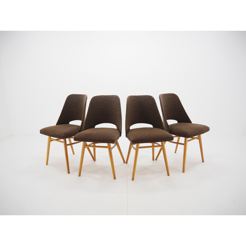 Set of 4 vintage Dining Chairs, Ton by Oswald Haerdtl Expo 58 1950s