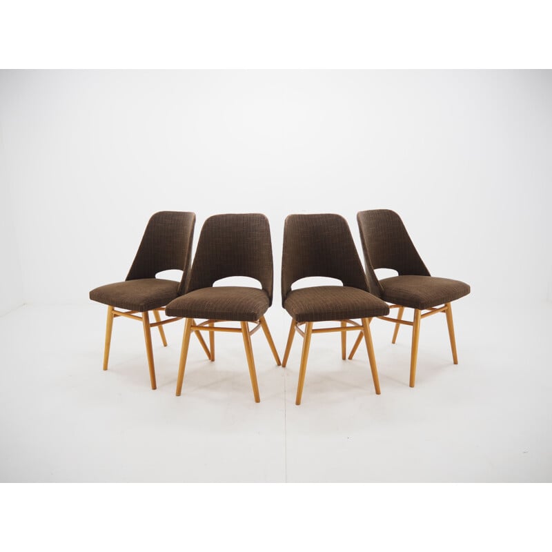 Set of 4 vintage Dining Chairs, Ton by Oswald Haerdtl Expo 58 1950s