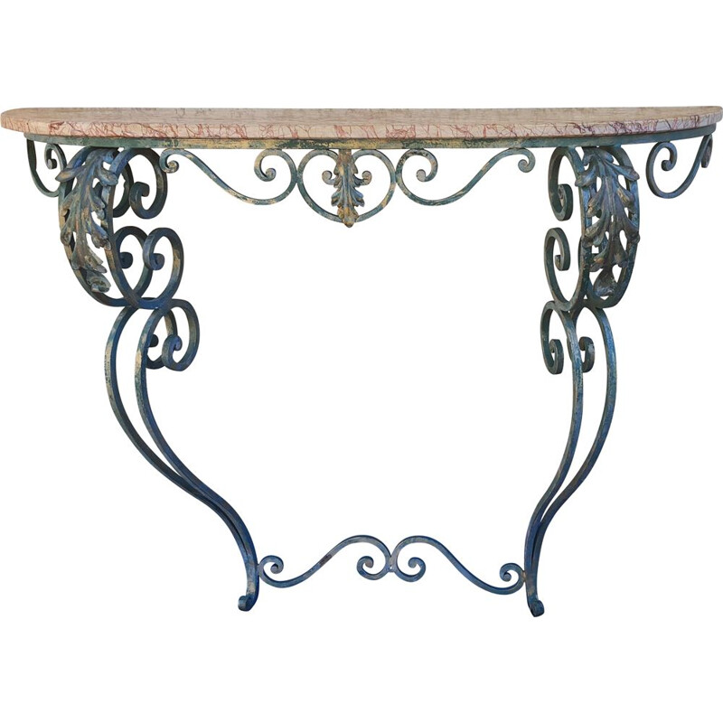 Vintage wrought iron console 