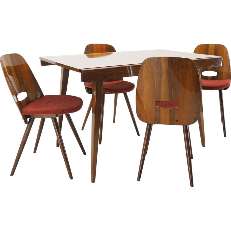 Vintage Dining Room Set  Chairs and Dining Table, Tatra Pravenec, 1960s
