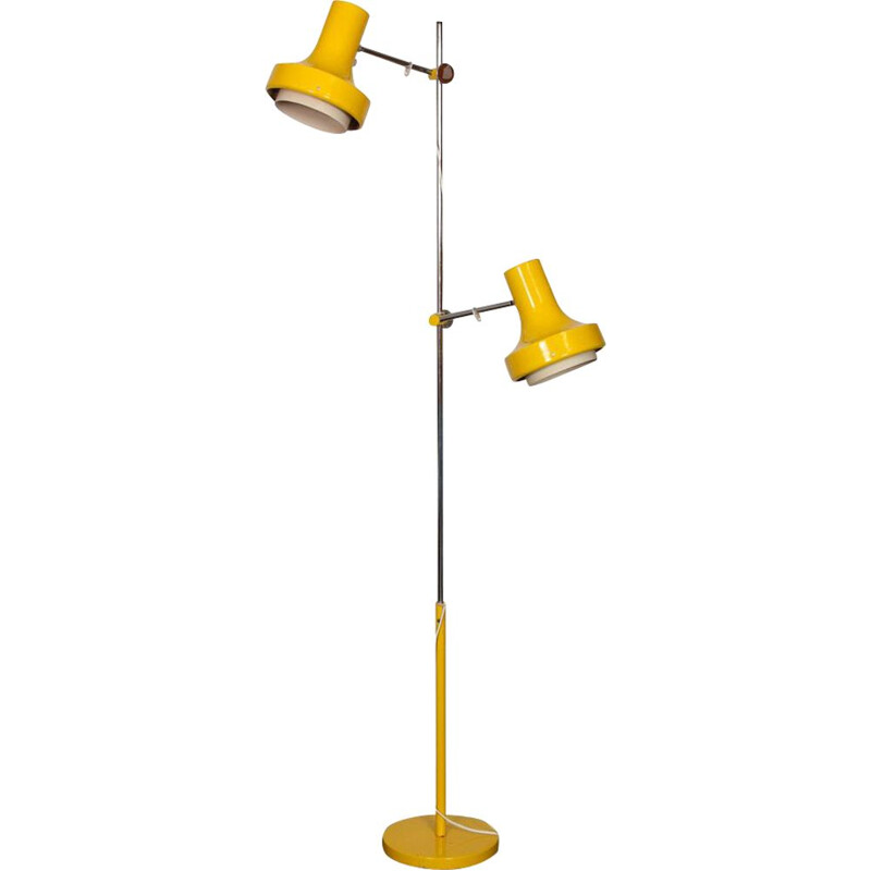 Lampadaire vintage jaune par Josef Hurka pour Napako, 1970