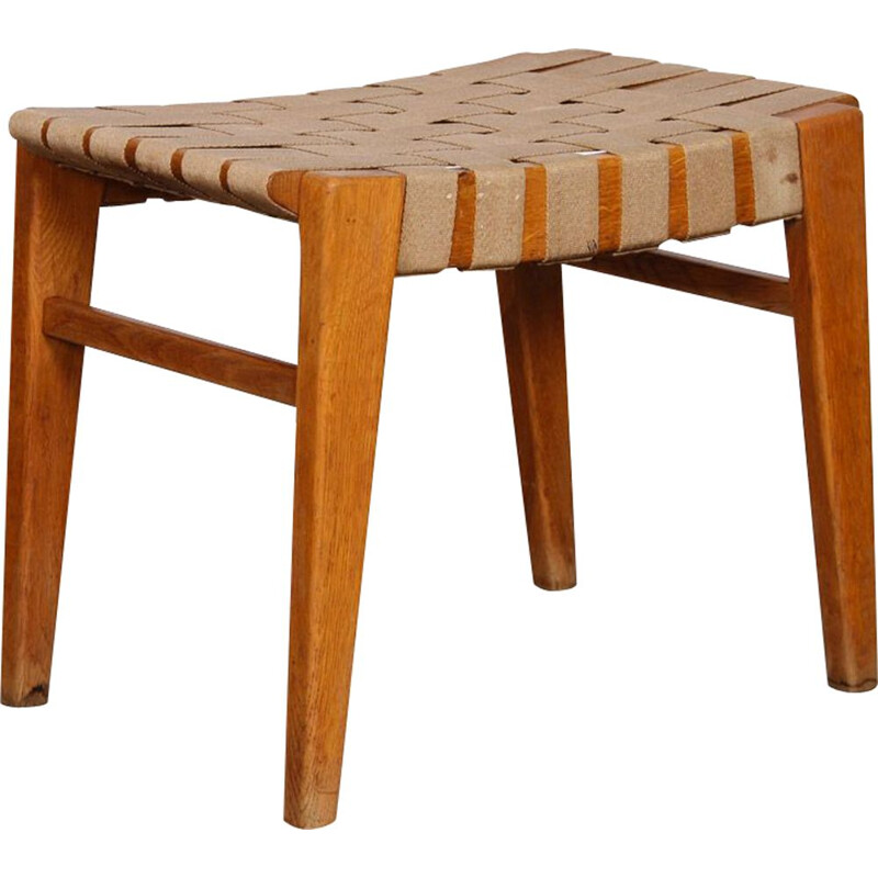 Vintage wooden stool, Czech made, 1950