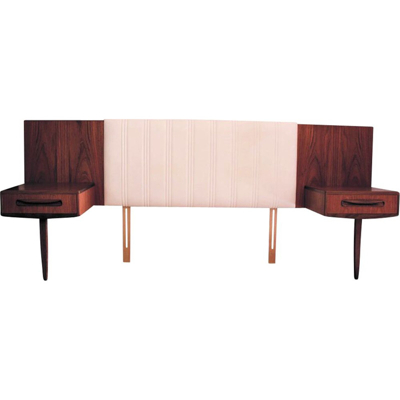 Mid Century Teak Headboard with 2 Floating Bedside tables by V B Wilkins, G Plan Fresco 1960s