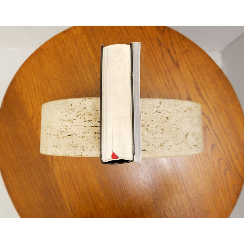 Vintage Up &Up travertine bookends, Italy 1960