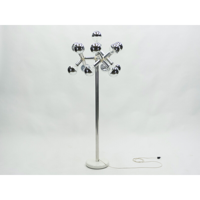 Vintage chrome floor lamp by Trix and Robert Haussmann Switzerland 1965