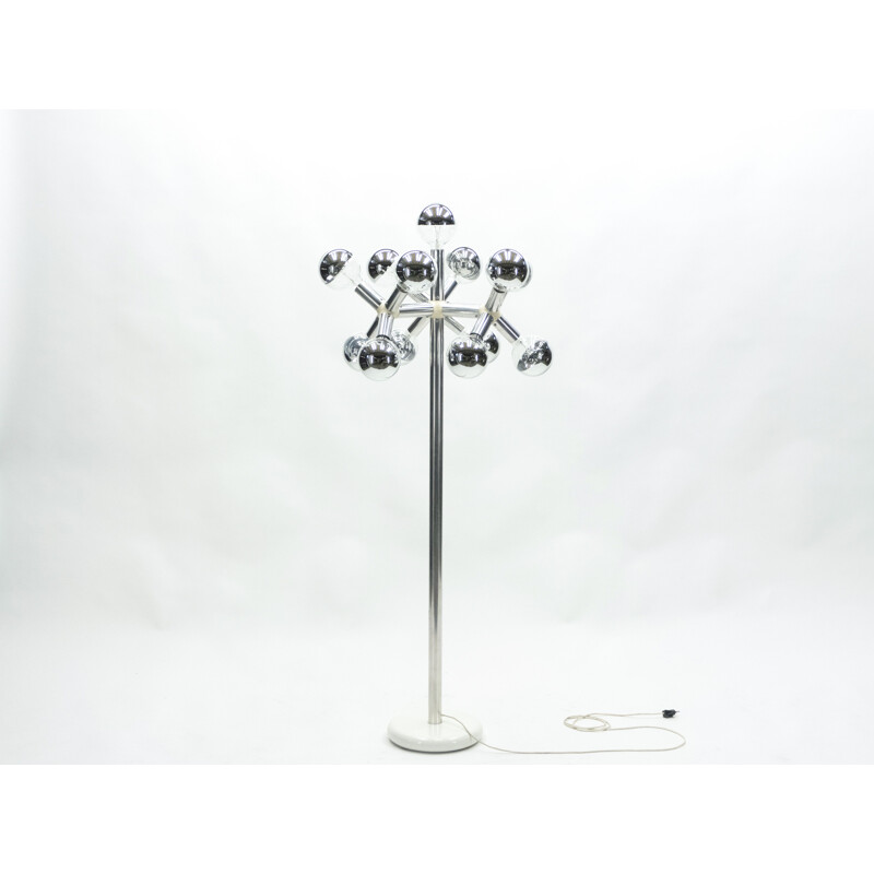 Vintage chrome floor lamp by Trix and Robert Haussmann Switzerland 1965