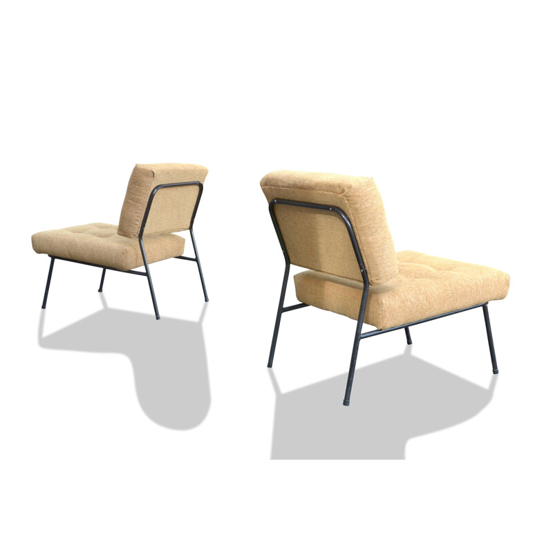 Pair of Pierre Guariche vintage armchairs Airborne edition