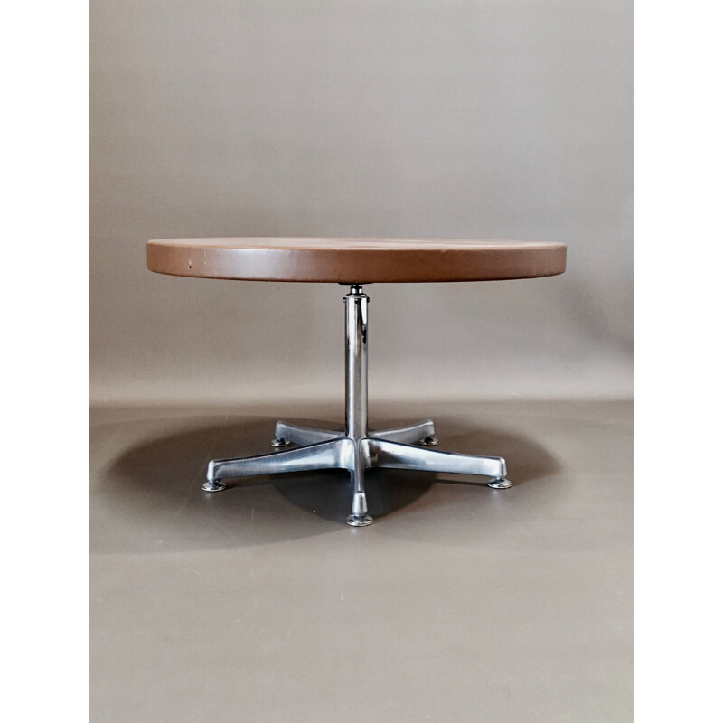 Vintage leather and aluminium table 1950