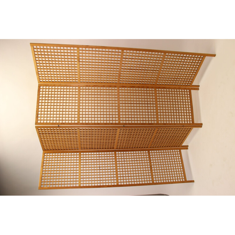 Vintage Folding screen room divider made of teak