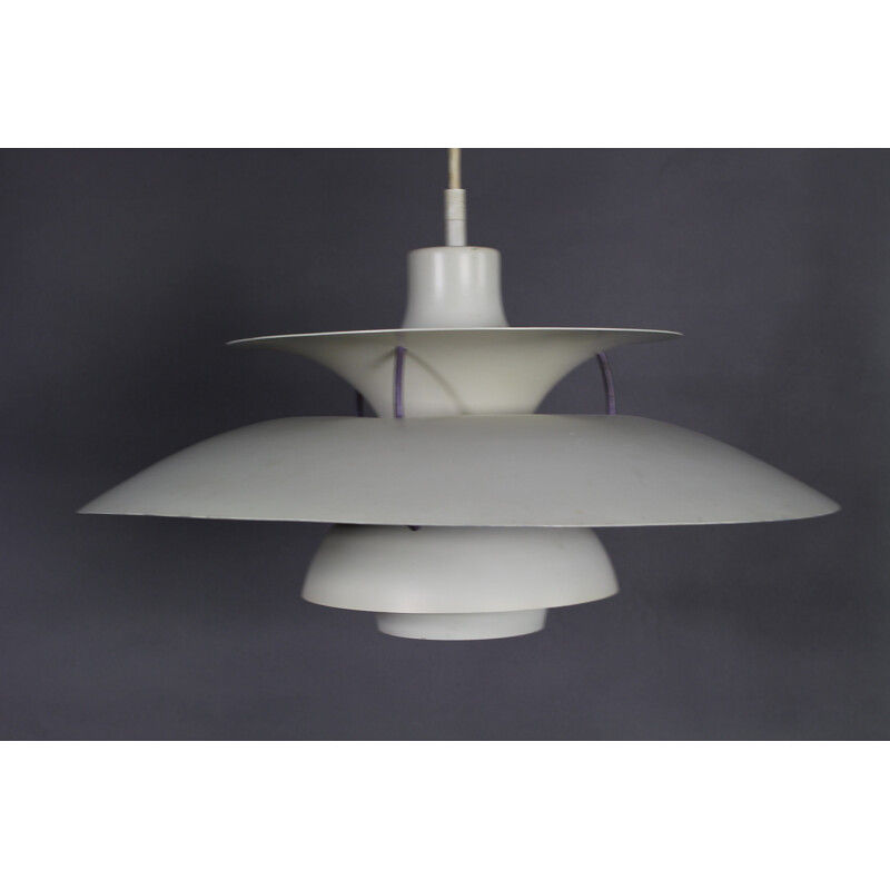 Vintage White PH5 hanging lamp by Poul Henningsen for Louis Poulsen, Denmark 1958