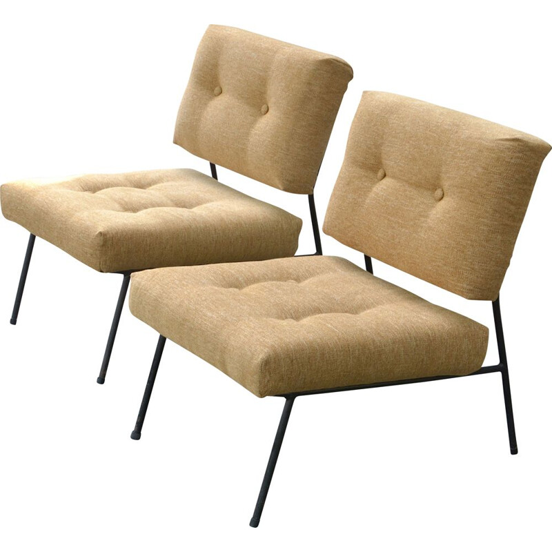 Pair of Pierre Guariche vintage armchairs Airborne edition