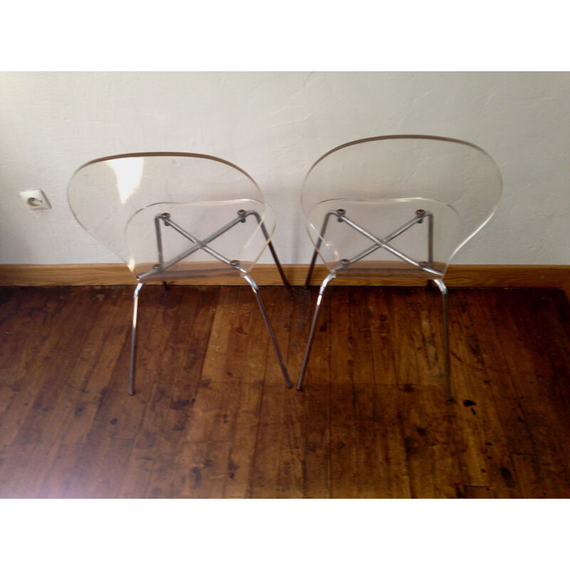 Duo de chaises vintage en plexiglas