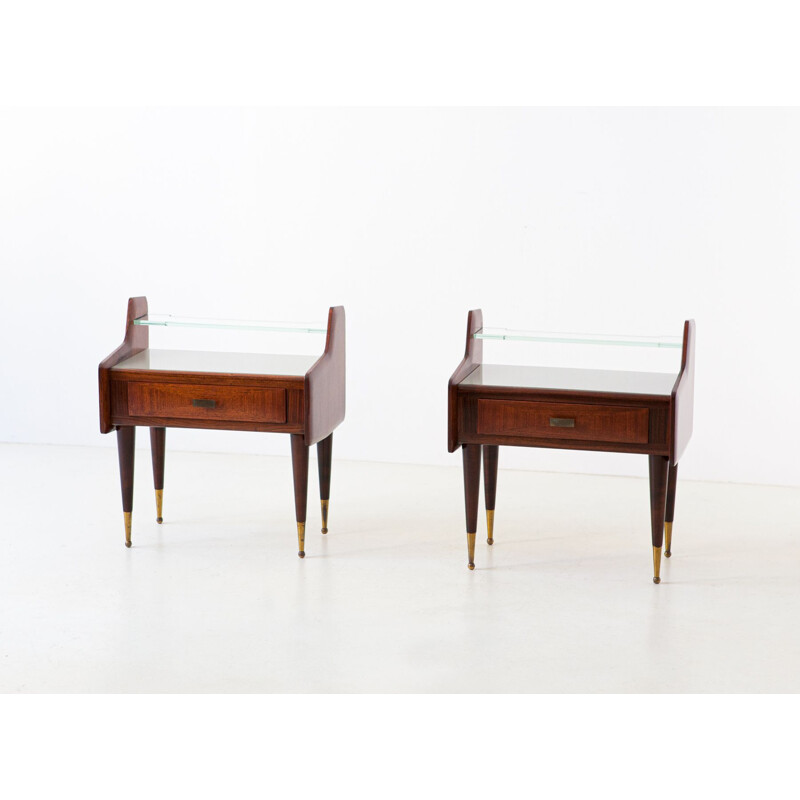 Pair of vintage  Sculptural Nightstands italian 1950s