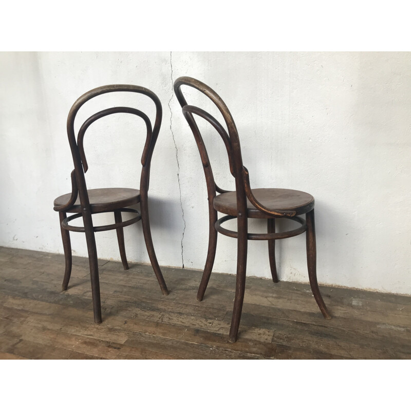 Pair of vintage Thonet bentwood chairs 1950