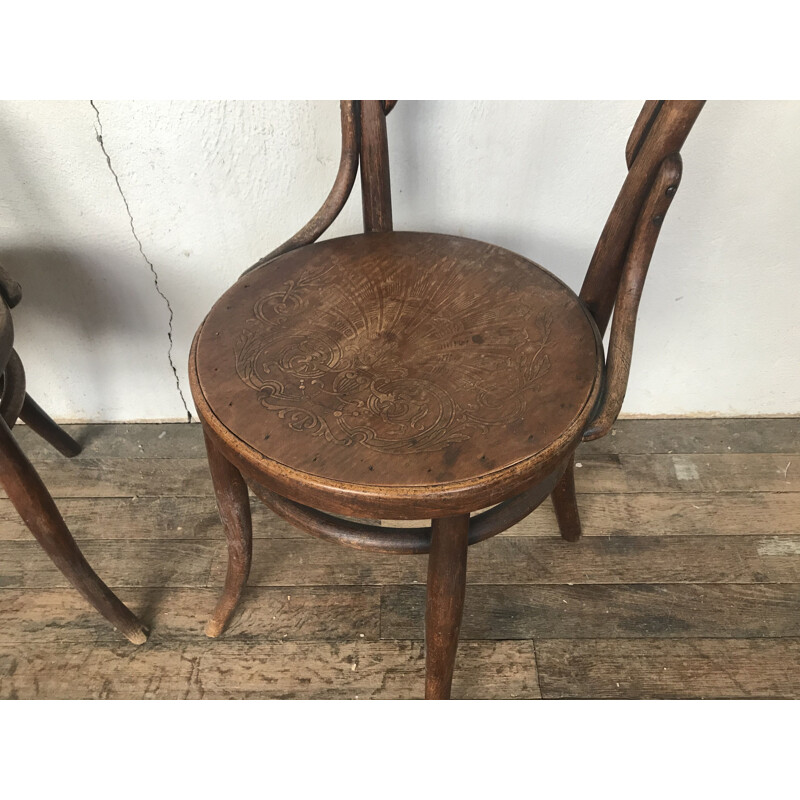 Pair of vintage Thonet bentwood chairs 1950