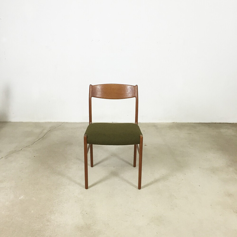 Set of 6 Glyncore Scandinavian green dining chairs - 1960s