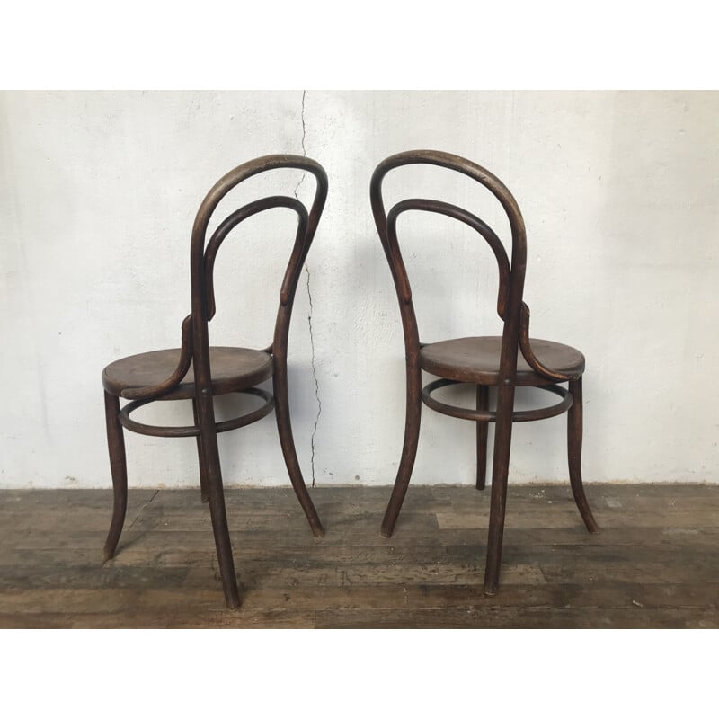 Pair of vintage Thonet bentwood chairs 1950
