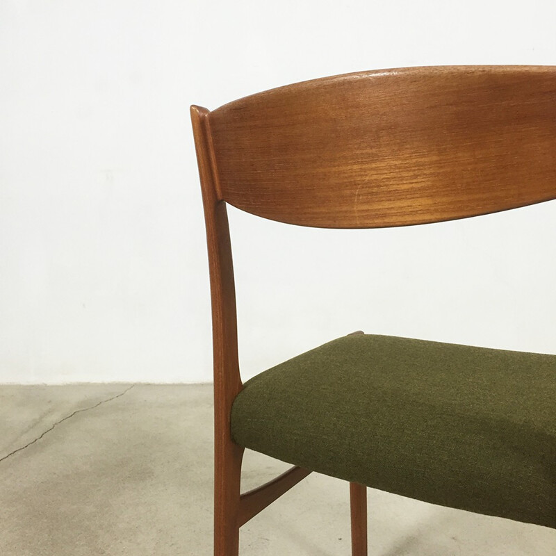 Set of 6 Glyncore Scandinavian green dining chairs - 1960s