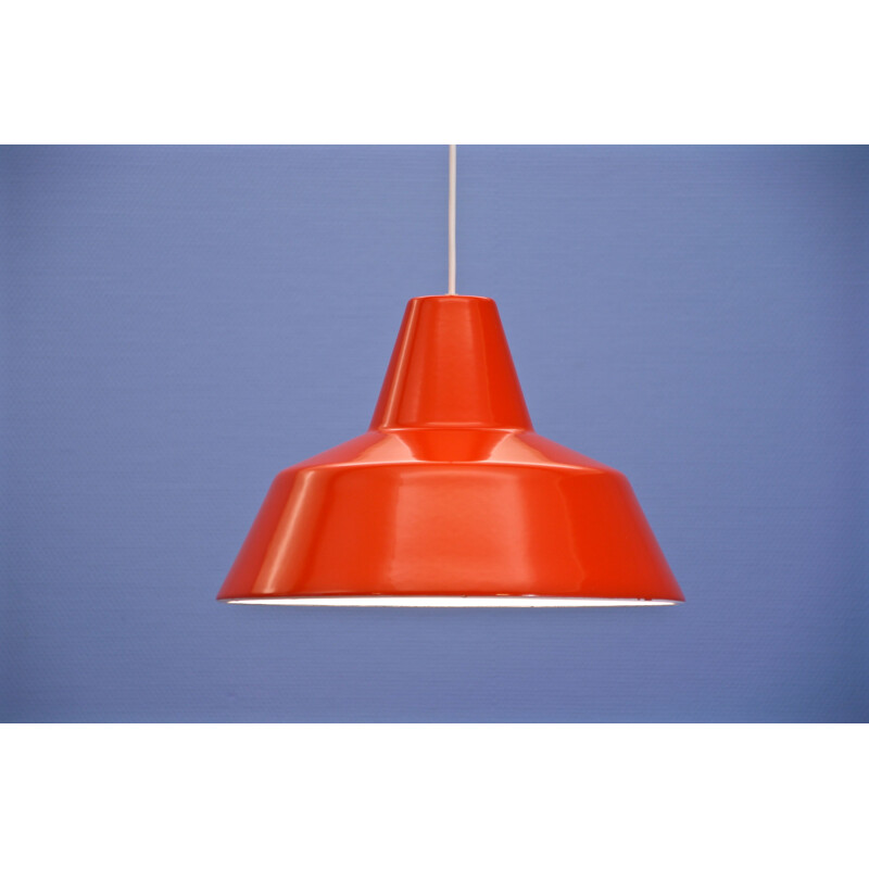 Vintage hanging lamp in red by Louis Poulsen, Danish 1970s
