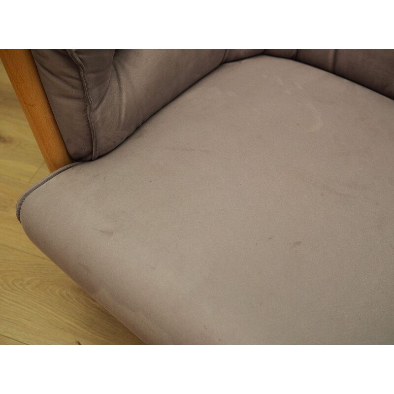 Vintage grey velour sofa Danish 1970	