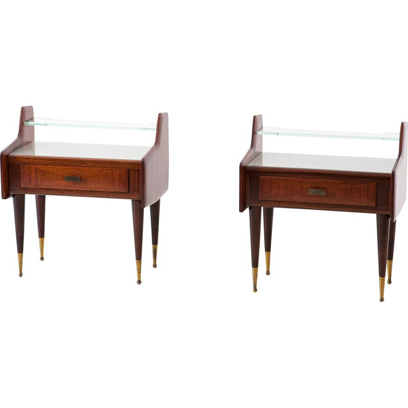 Pair of vintage  Sculptural Nightstands italian 1950s