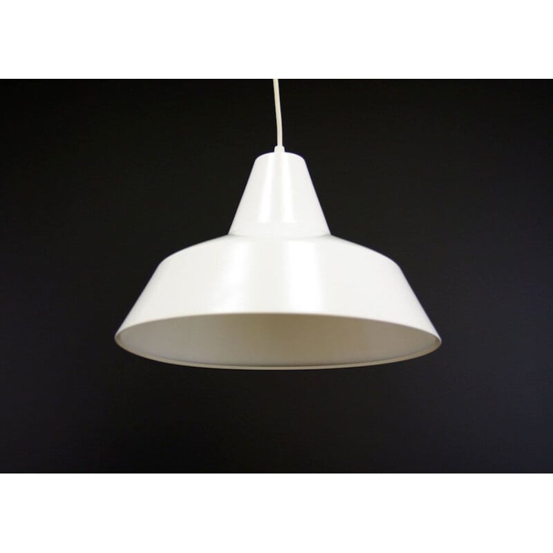 Vintage wit metalen hanglamp voor Louis Poulsen, 1970