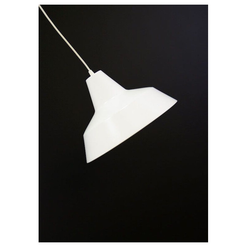 Vintage white metal pendant lamp for Louis Poulsen, 1970