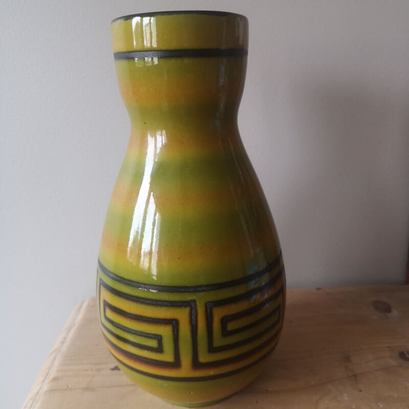 Vintage ceramic vase Elchinger France 1950